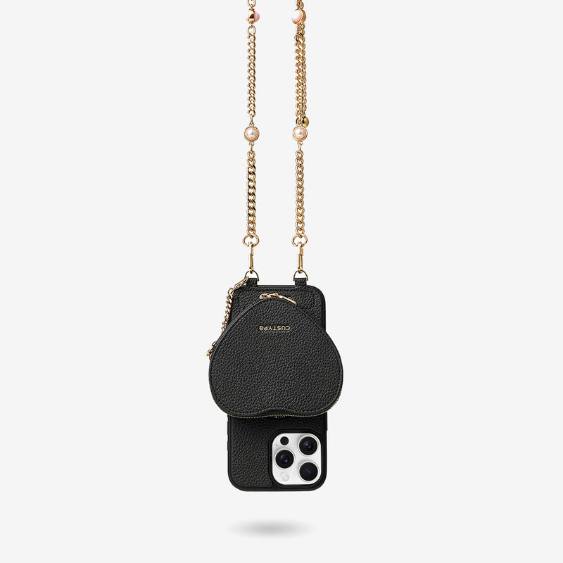 zipper heart pouch iphone crossbody strap