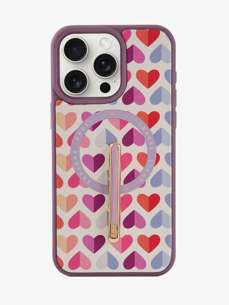 Magnetic Wireless Charging Phone Case With Single Pole Stand- Floral Print Style-Mobile Phone Cases-PHONE STAND & WIRELESS CHARGING-Custype