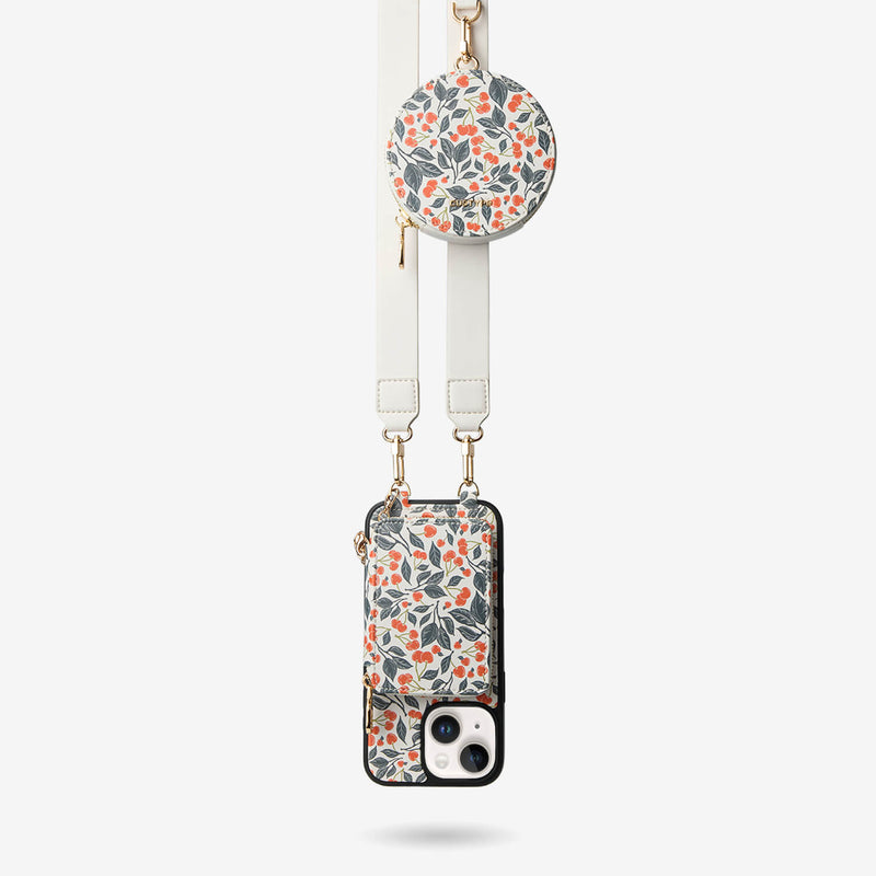 designer phone case with card holder and strap

