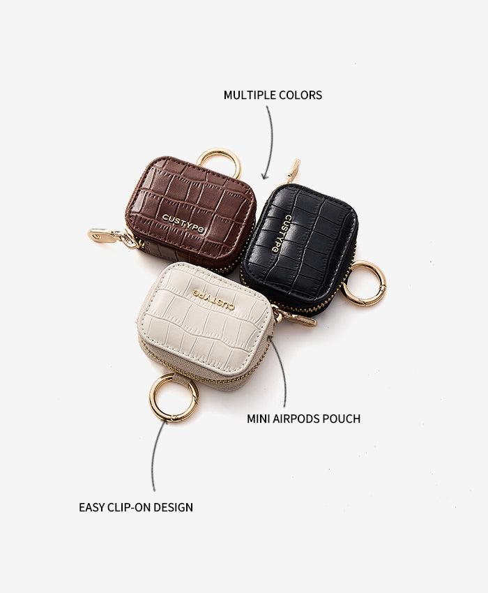 Crocodile Zipper AirPods Case Features