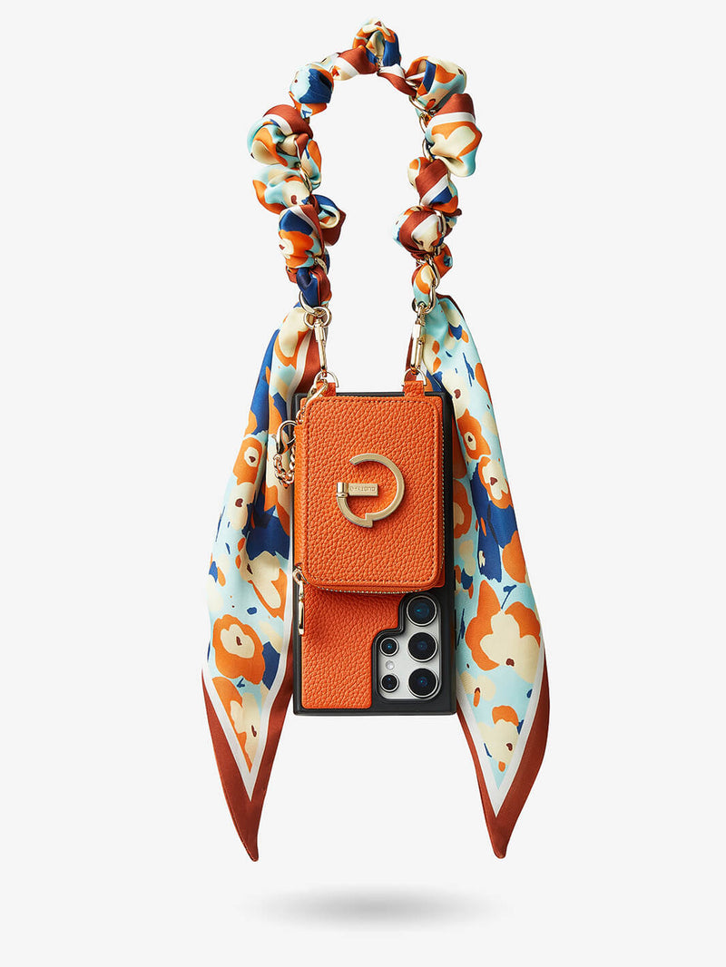 Silk Flair Set- Samsung Lychee Detachable Wristlet Wallet Phone Case with E-Stand-Mobile Phone Cases-WRISTBAND & PHONE POUCH-Peach Pink-Samsung S25 Ultra-Custype