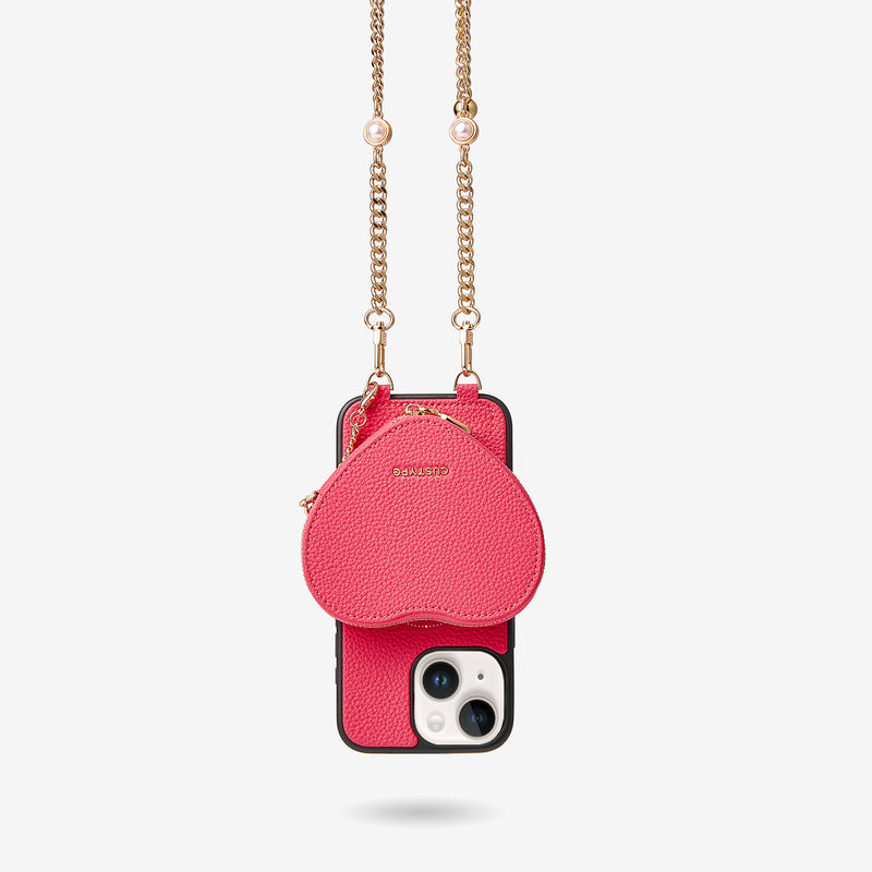 custom cell phone casezipper heart pouchiPhone 15 Pro Max
