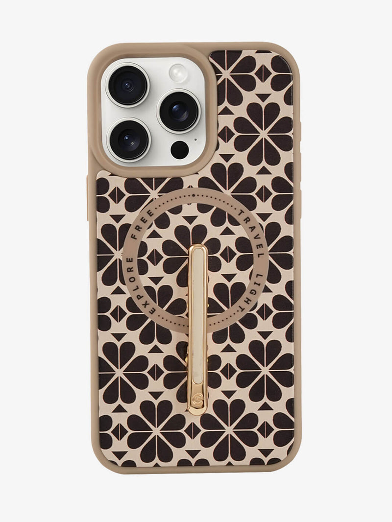 Magnetic Wireless Charging Phone Case With Single Pole Stand- Floral Print Style-Mobile Phone Cases-PHONE STAND & WIRELESS CHARGING-Custype