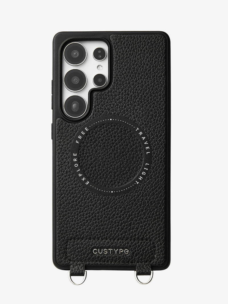 Silver Edge Kit- Samsung Galaxy Phone Case for Wireless Charging-Mobile Phone Cases-PHONE CASE & WIRELESS CHARGING-Black-Samsung S25 Ultra-Custype