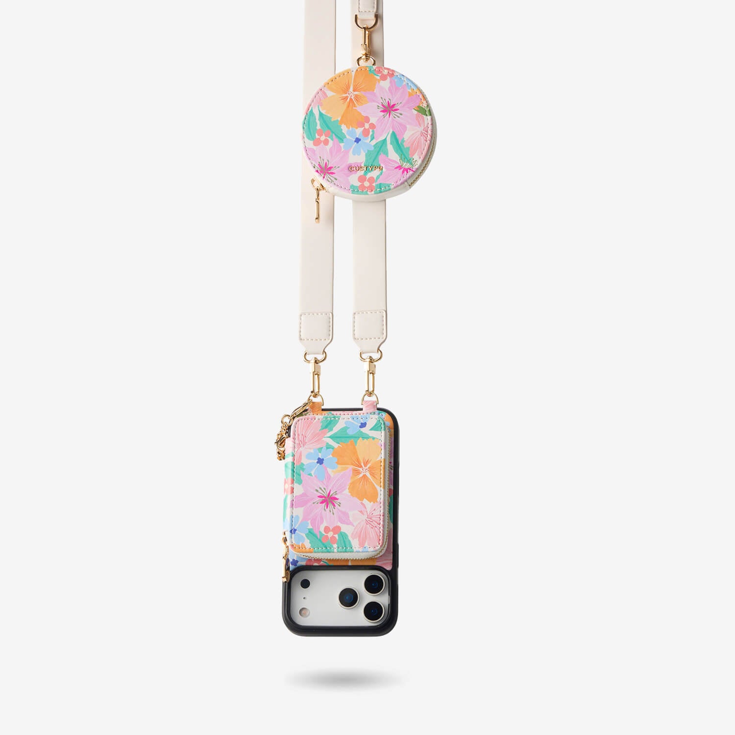 Aralma- Garden Theme Wallet Case with Strap & Pouch for iPhone