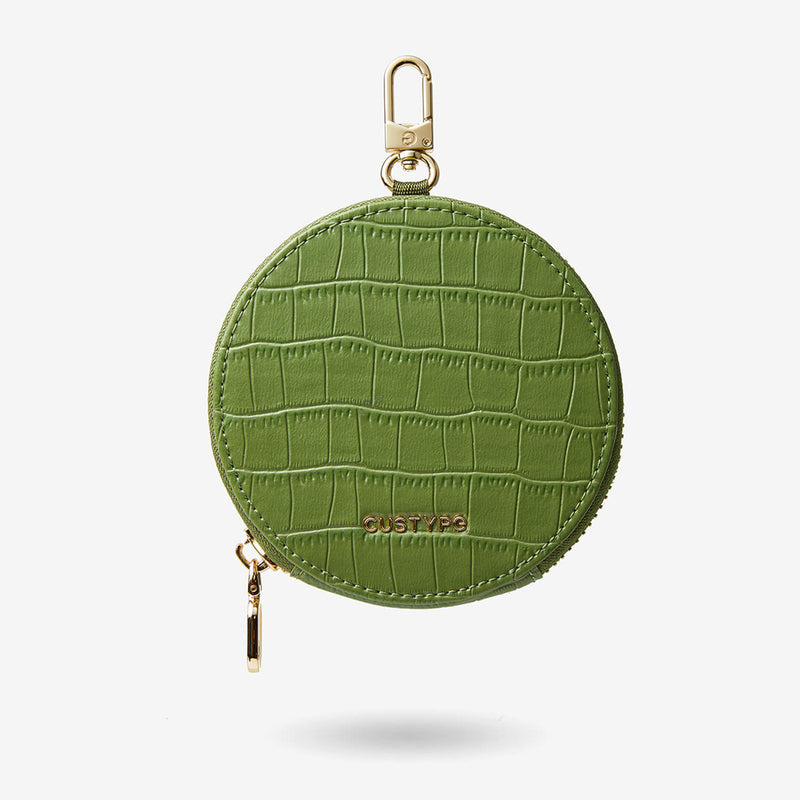 Crocodile Design Set- Classic Round Pouch-Mobile Phone Accessories-AIRPODS & LIPSTICK POUCH-Green-Custype