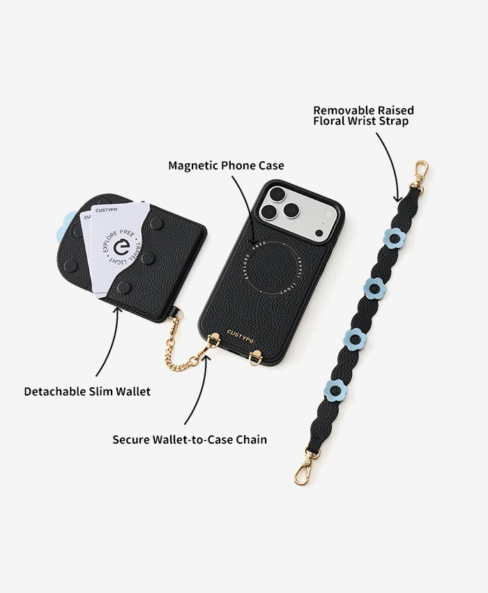 Slim Wallet Phone Case with Wrist Strap Features