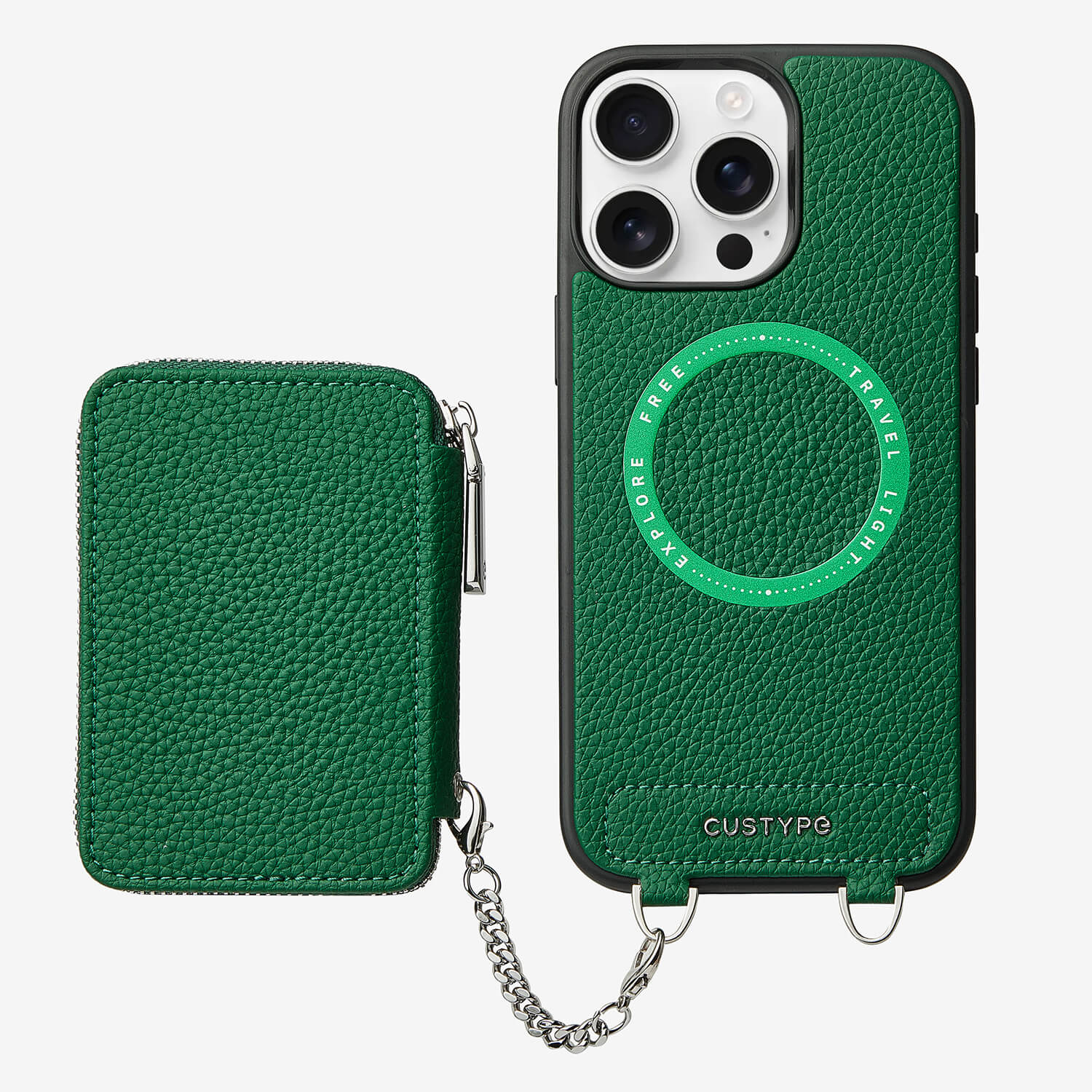 iPhoneアクセサリー CUSTYPE Lunar Silver Series- MagSafe Compatible Zipper Wallet Case – Custype