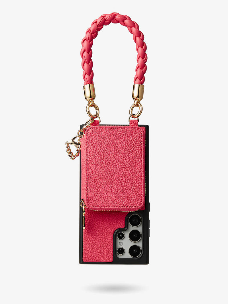 BraidTrend- Samsung Rope Style Wristlet Separable Wallet Phone Case-Mobile Phone Cases-WRISTBAND & PHONE POUCH-Black-Samsung S25 Ultra-Custype