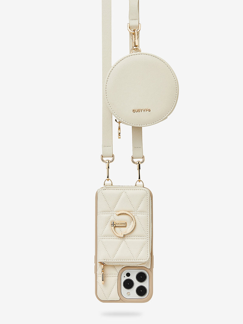 Custype ThreadTrend- Triangle Argyle Phone Case Round Bag Set