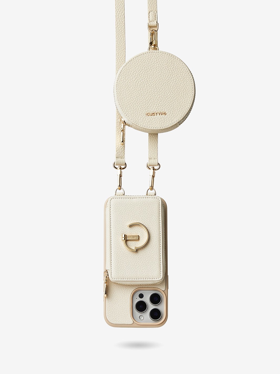 【美品】CUSTYPE ウォレット iPhone16ケース ラウンドポーチセット カードホルダーとスタンド付きの最高のクロスボディ電話ケース