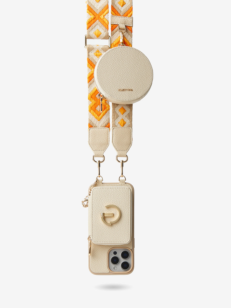 Beige shop phone chains vacation phone case iPhone 16 Pro Max