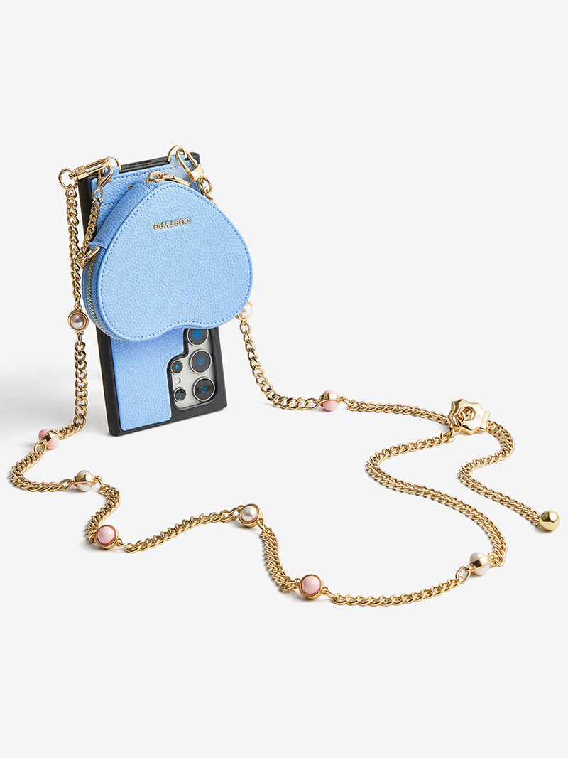 Heart Mate Kit- Samsung Galaxy Magnetic Wallet Case with Body Strap-Mobile Phone Cases-DETACHABLE WALLET & WIRELESS CHARGING-Green-Samsung S25 Ultra-Custype