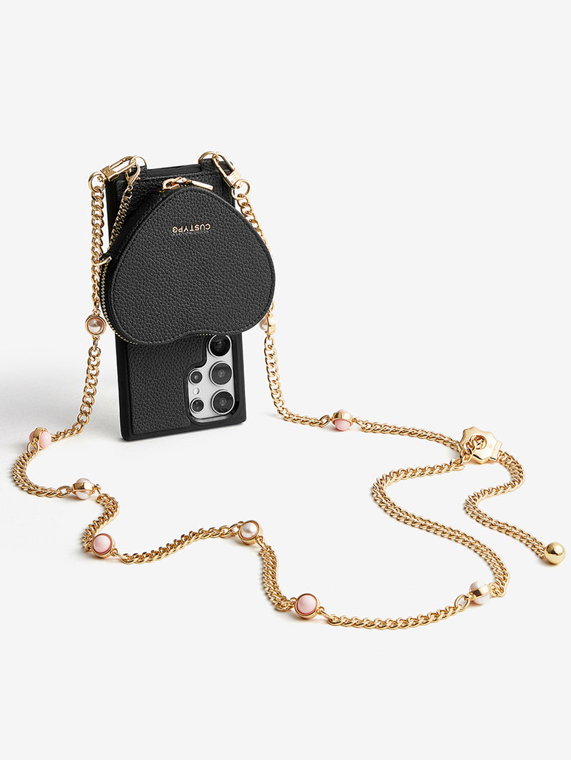 Heart Mate Kit- Samsung Galaxy Magnetic Wallet Case with Body Strap-Mobile Phone Cases-DETACHABLE WALLET & WIRELESS CHARGING-Green-Samsung S25 Ultra-Custype