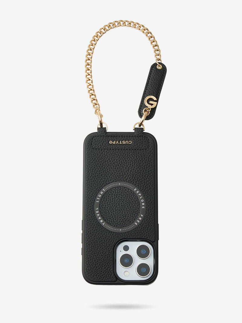 Minimal Style Kit- Personalised Wristlet Magnetic iPhone Case-Mobile Phone Cases-WRISTBAND & PHONE POUCH-Black-iPhone 16 Pro Max-Custype