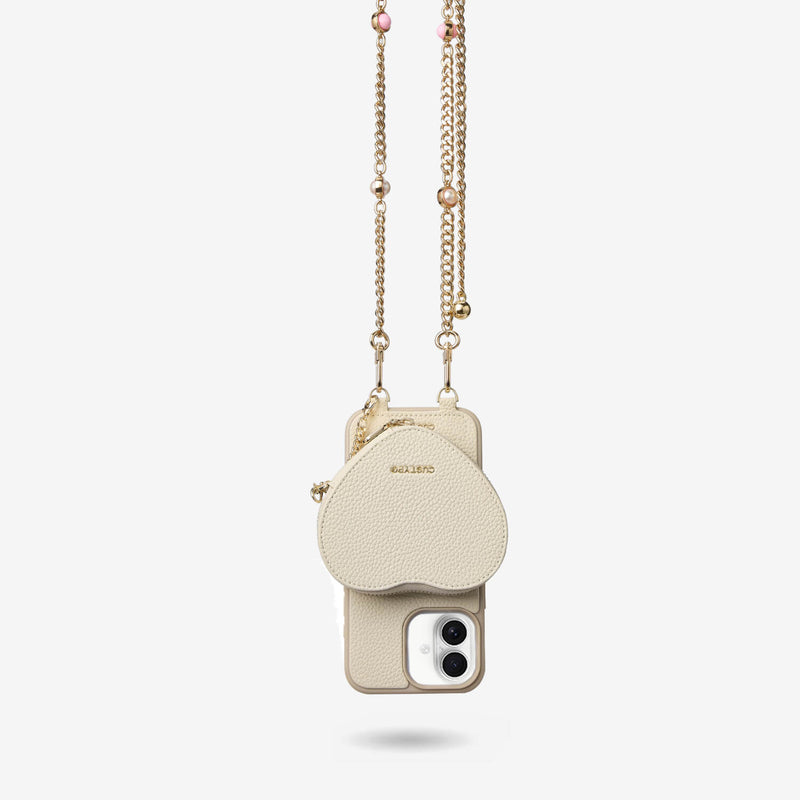 good iphone case with zipper heart pouch