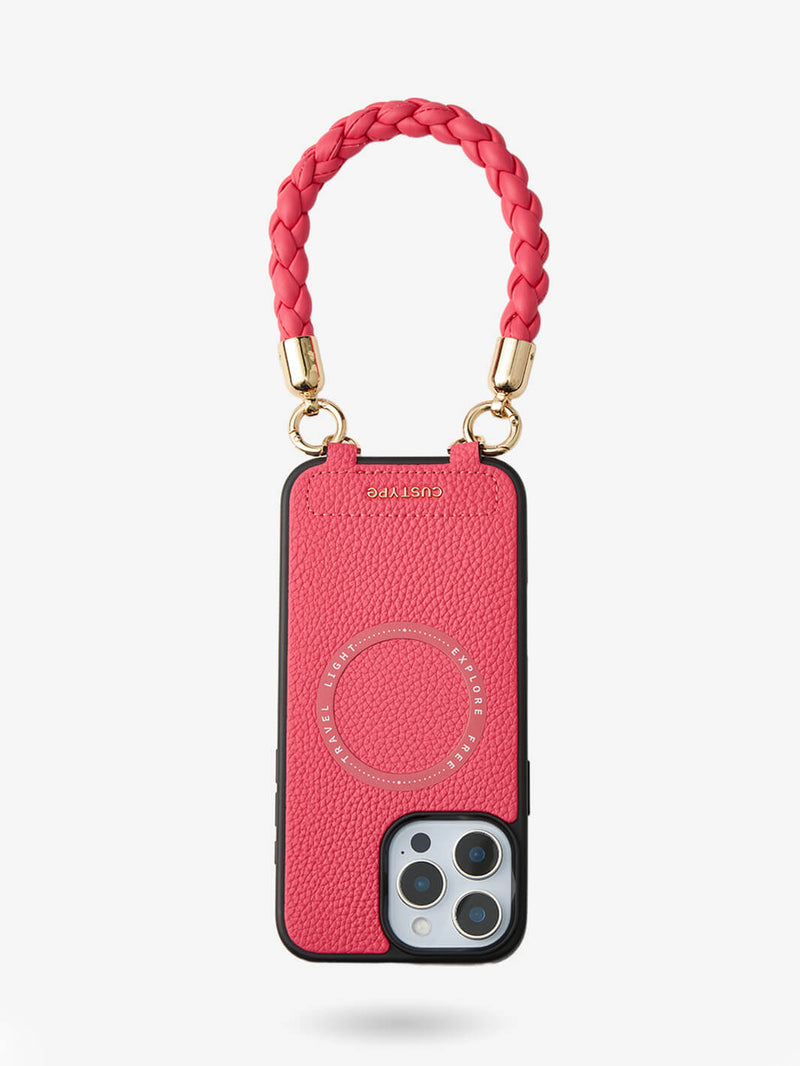 Minimal Style Kit- MagSafe Compatible Case with Rope Wrist Strap-Mobile Phone Cases-WRISTBAND & PHONE POUCH-Beige-iPhone 16 Pro Max-Custype