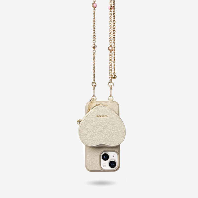 beige phone case with wallet​ magsafe leather case
