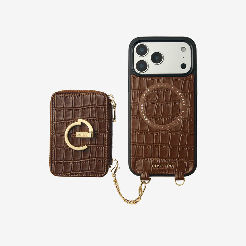 Crocodile Design Set- Detachable Wireless Charging E-stand Wallet Phone Case-Mobile Phone Cases-DETACHABLE WALLET & WIRELESS CHARGING