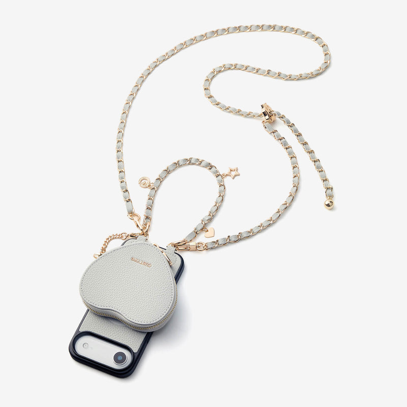 Allure Chain Series- iPhone Case with Heart Pouch & Chain Strap-Custype