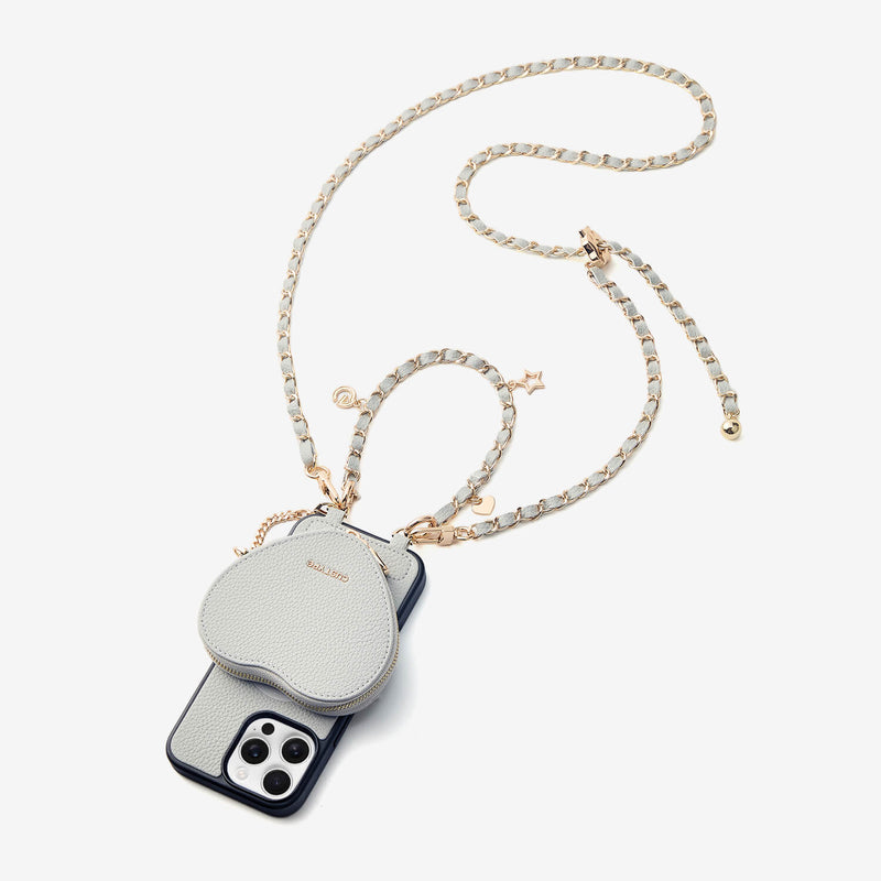 Allure Chain Series- iPhone Case with Heart Pouch & Chain Strap-Custype
