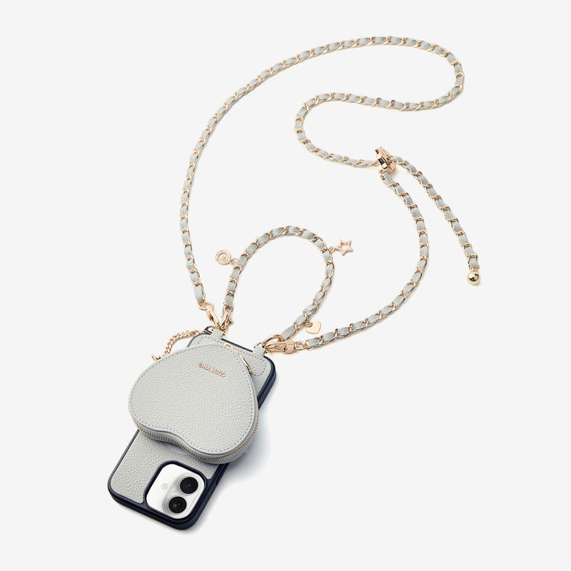 Allure Chain Series- iPhone Case with Heart Pouch & Chain Strap-Custype