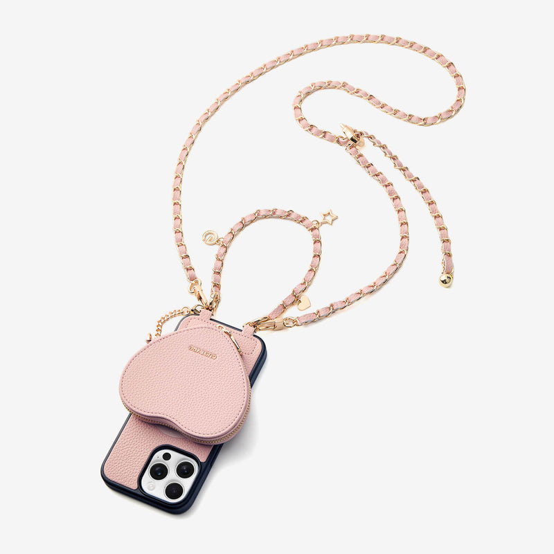 Allure Chain Series- iPhone Case with Heart Pouch & Chain Strap-Custype
