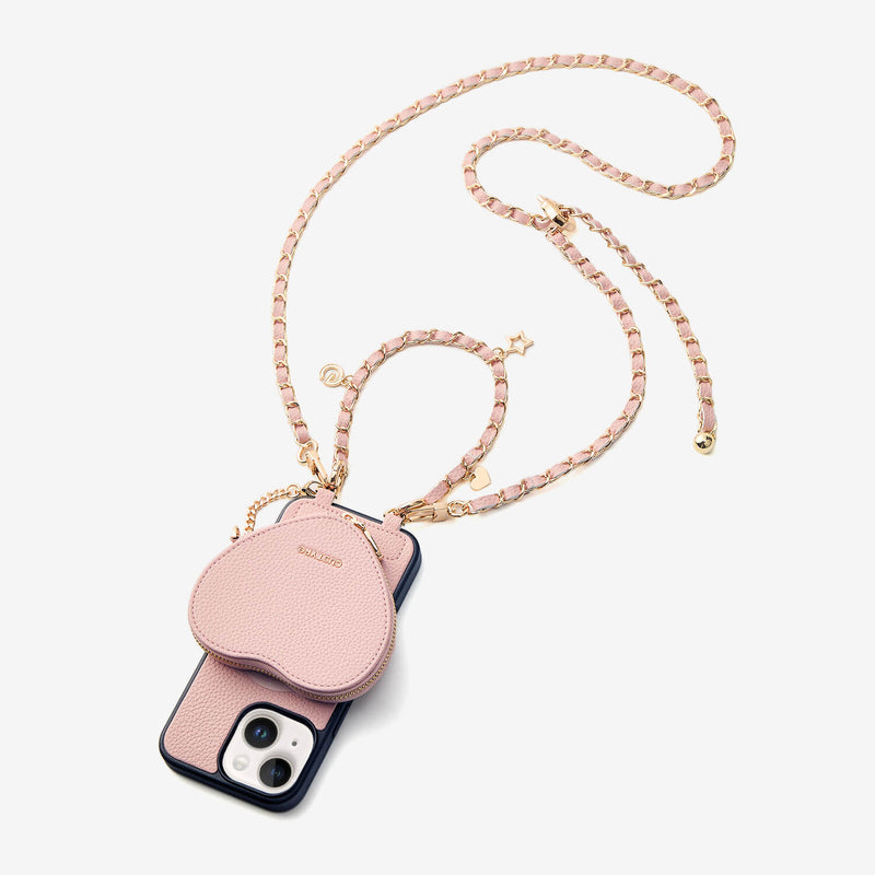 Allure Chain Series- iPhone Case with Heart Pouch & Chain Strap-Custype