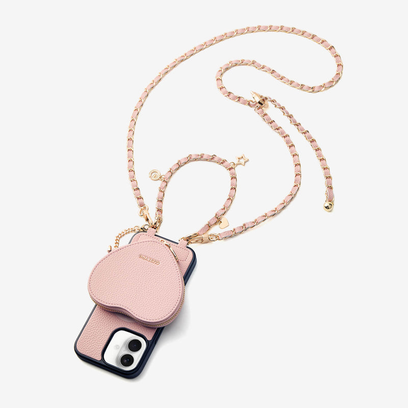 Allure Chain Series- iPhone Case with Heart Pouch & Chain Strap-Custype