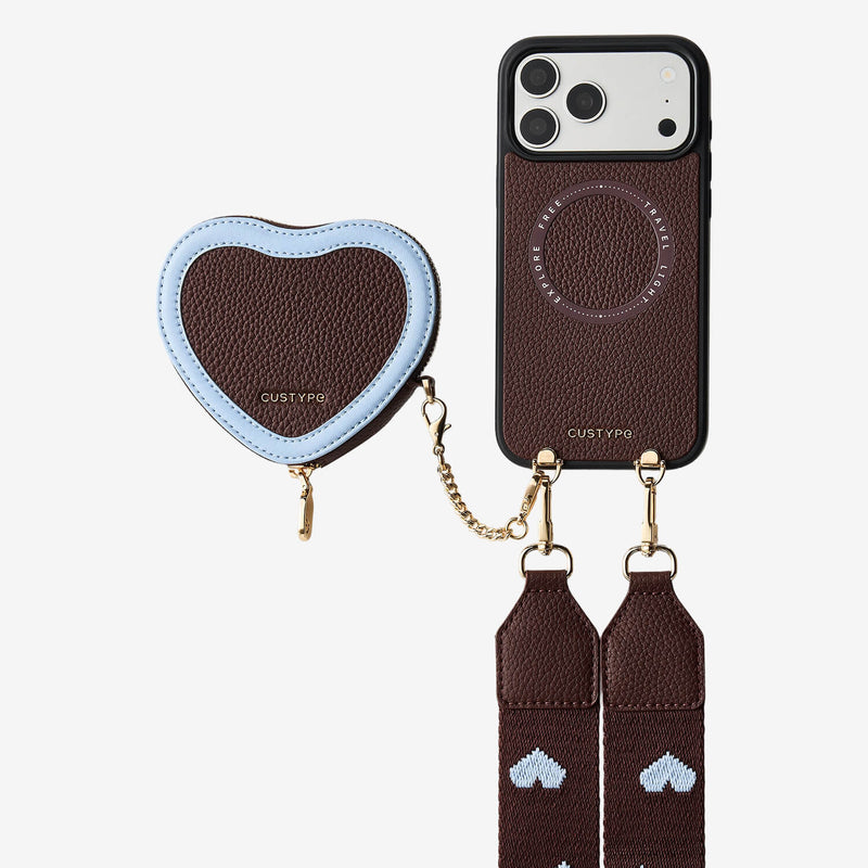 chocolate heart Phone case with detachable heart-shaped pouch for Weekend
