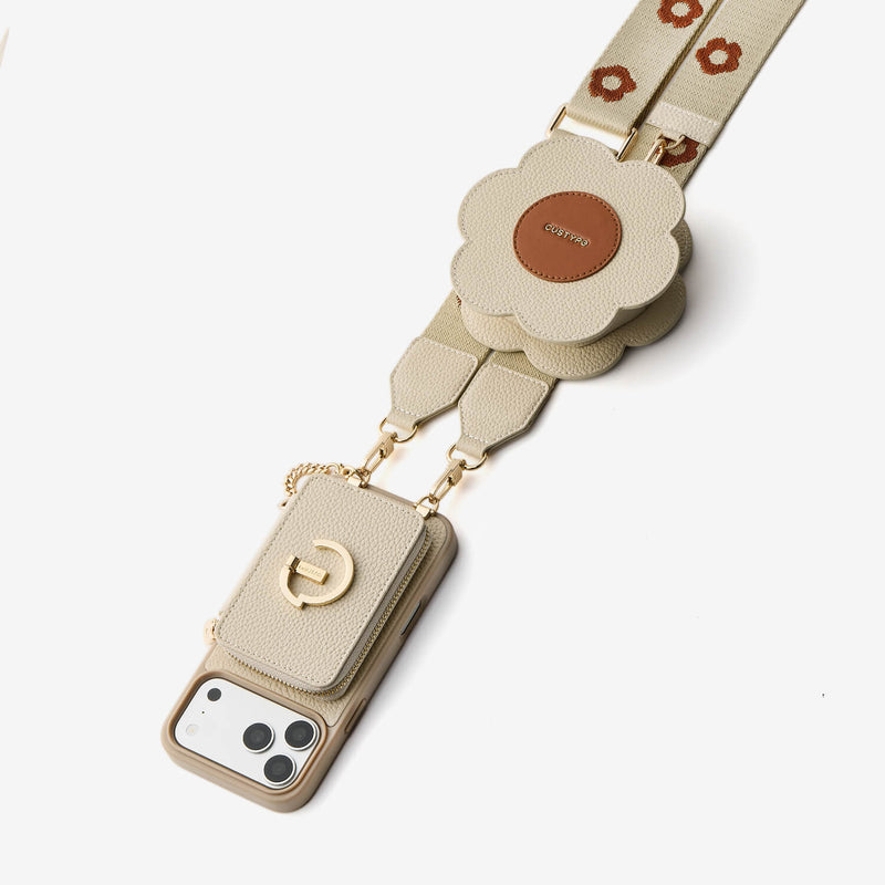 Flower Hush- Crossbody Wallet Phone Case with Stand-Custype