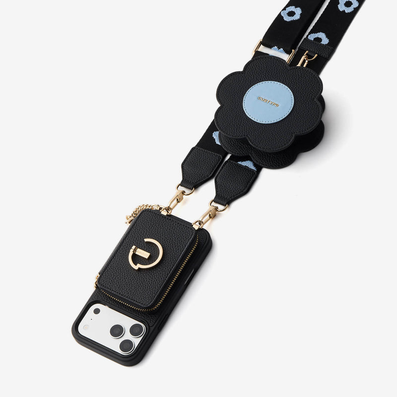 Flower Hush- Crossbody Wallet Phone Case with Stand-Custype