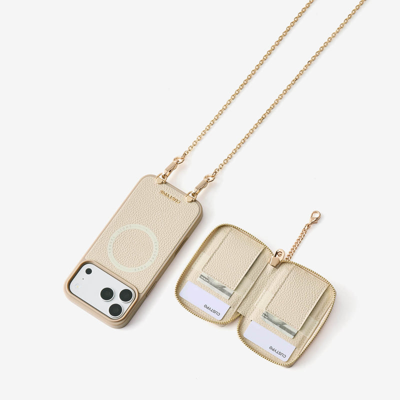オリジナルデザインセット - マグネット式カードホルダー付き iPhone クロスボディケース