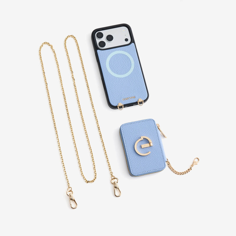 Delicate Metal Chain- iPhone Crossbody Case with Magnetic Card Holder