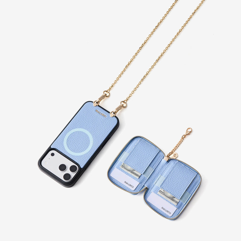オリジナルデザインセット - マグネット式カードホルダー付き iPhone クロスボディケース