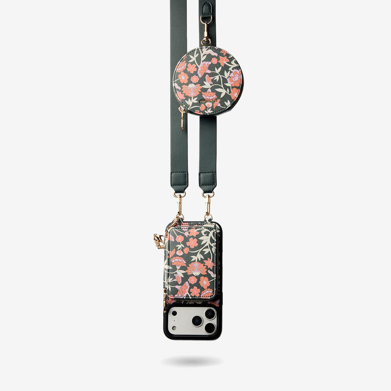 Jasmine- Nature Theme Designer iPhone Crossbody Case with Card Holder-Custype