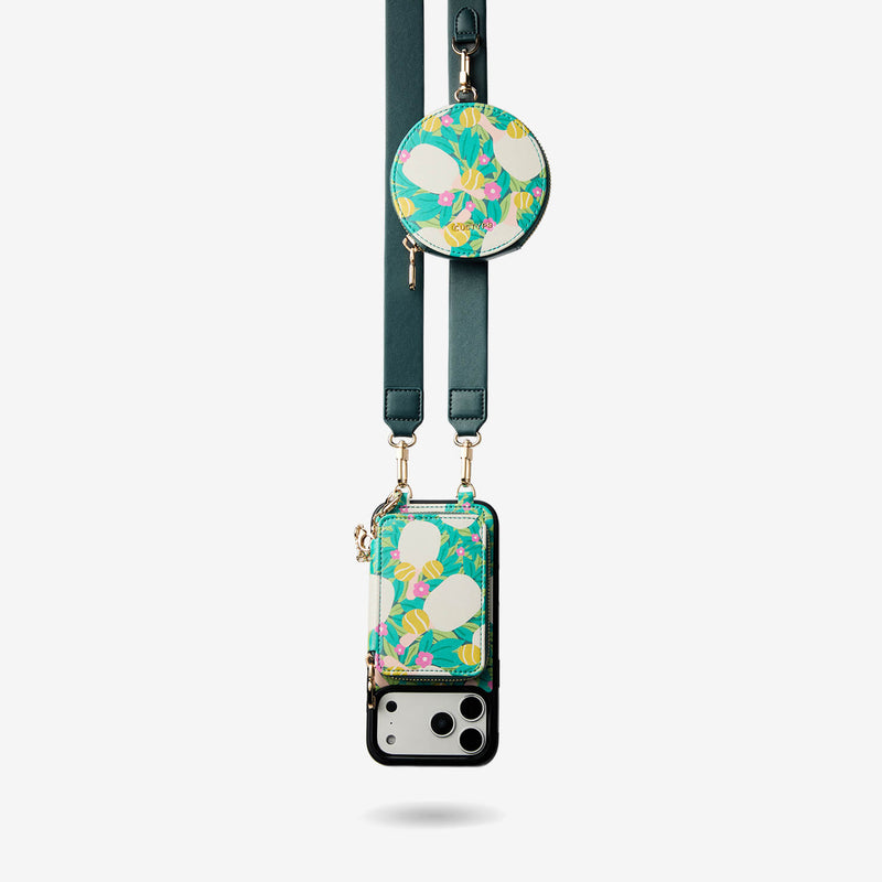 Jasmine- Nature Theme Designer iPhone Crossbody Case with Card Holder-Custype