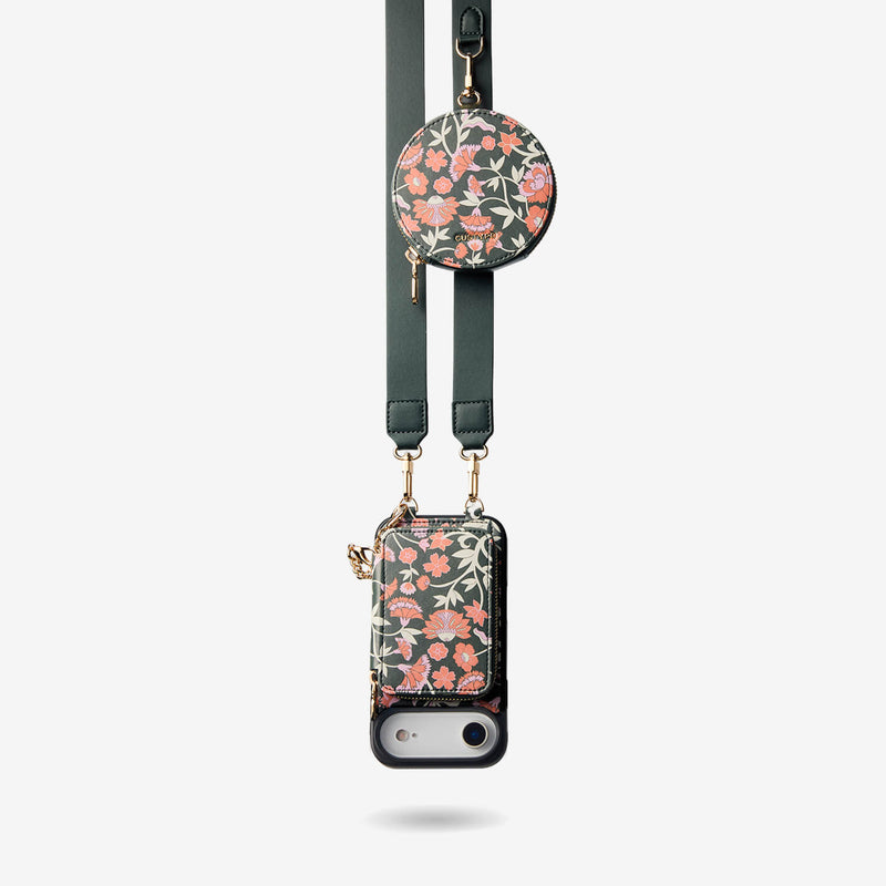 Jasmine- Nature Theme Designer iPhone Crossbody Case with Card Holder-Custype