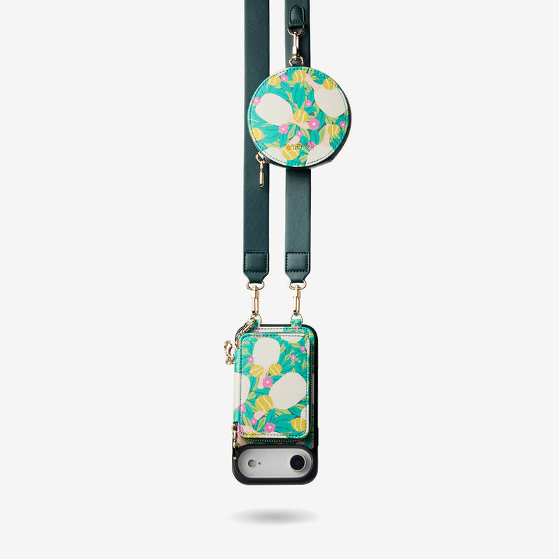 Jasmine- Nature Theme Designer iPhone Crossbody Case with Card Holder-Custype