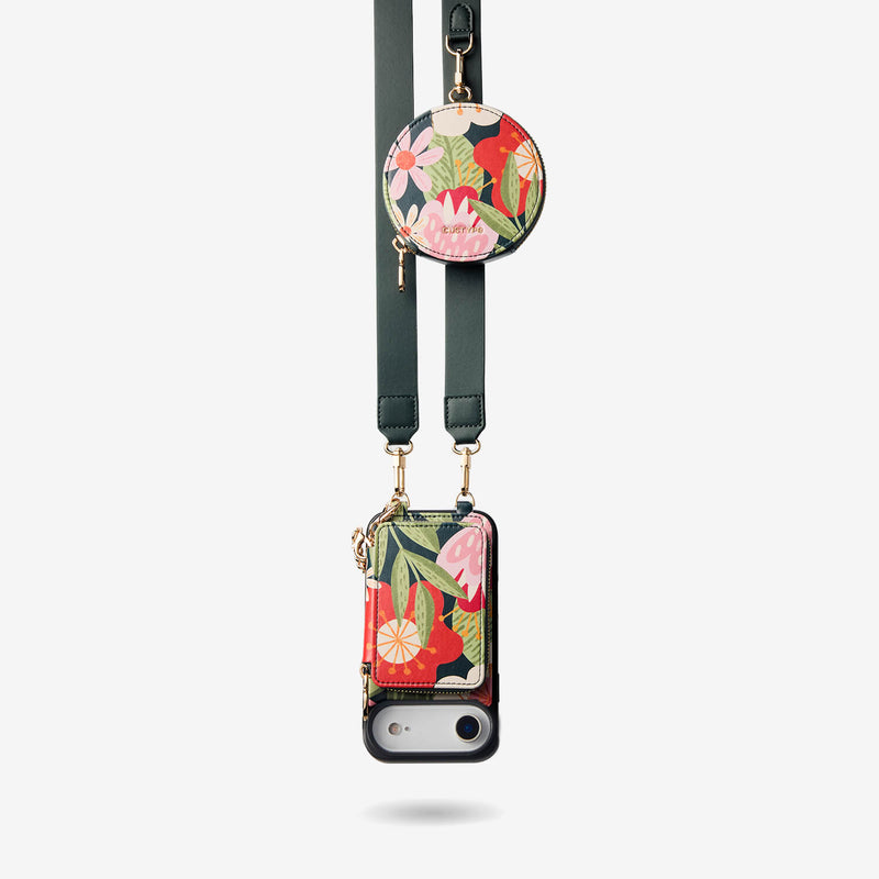 Jasmine- Nature Theme Designer iPhone Crossbody Case with Card Holder-Custype