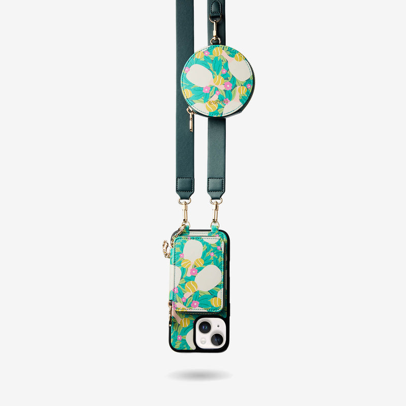 Jasmine- Nature Theme Designer iPhone Crossbody Case with Card Holder-Custype