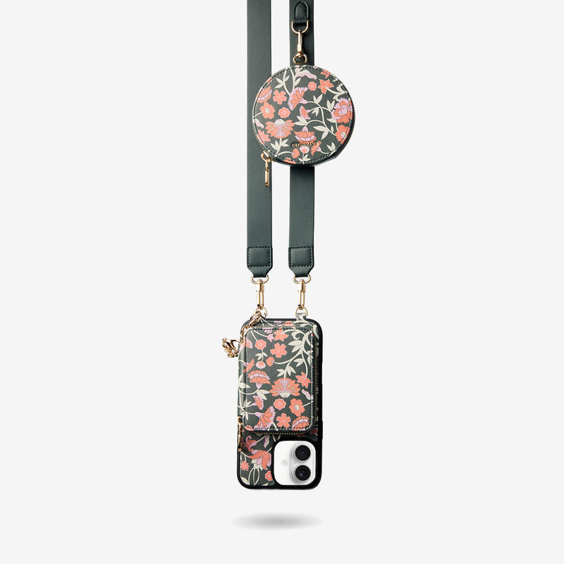 Jasmine- Nature Theme Designer iPhone Crossbody Case with Card Holder-Custype