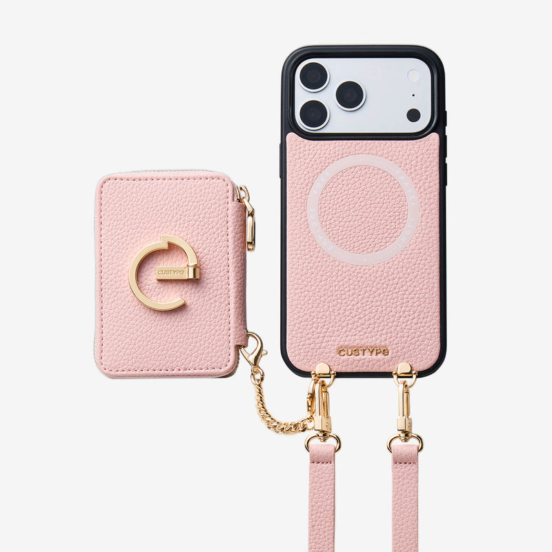 crossbody cell phone wallet pink