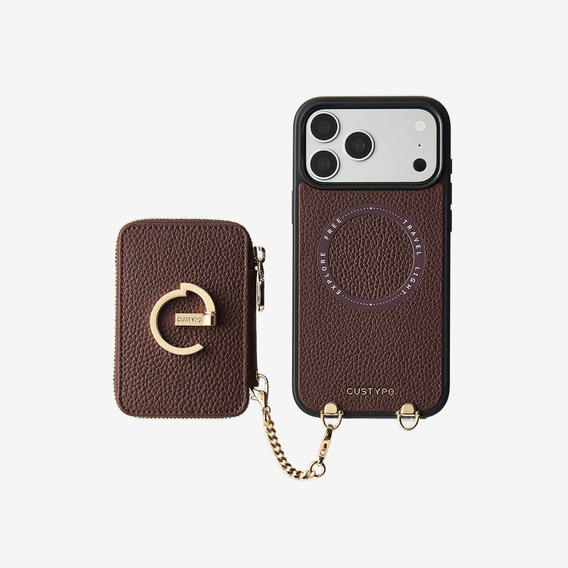 Mocha iPhone 18 Pro Max phone case with detachable wallet and RFID blocking for everyday use




