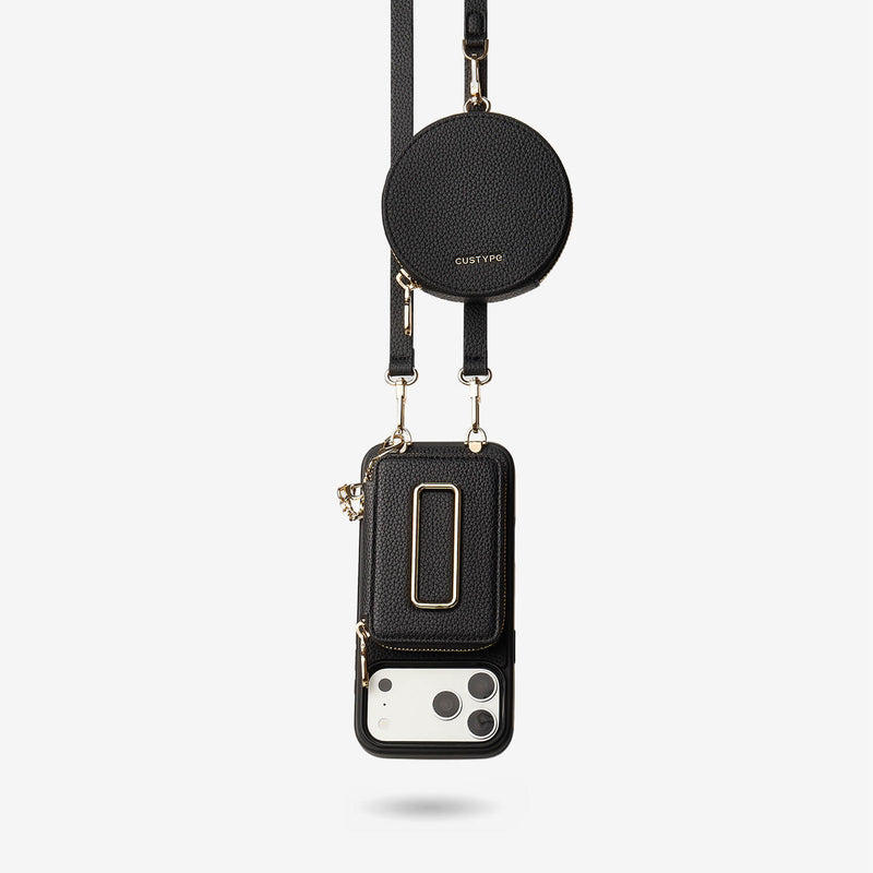 Original Design Set- Detachable Wireless Charging Crossbody Square Stand Wallet Phone Case Round Pouch Set-Custype