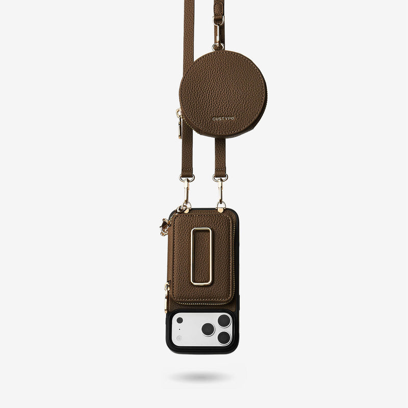 Original Design Set- Detachable Wireless Charging Crossbody Square Stand Wallet Phone Case Round Pouch Set-Custype
