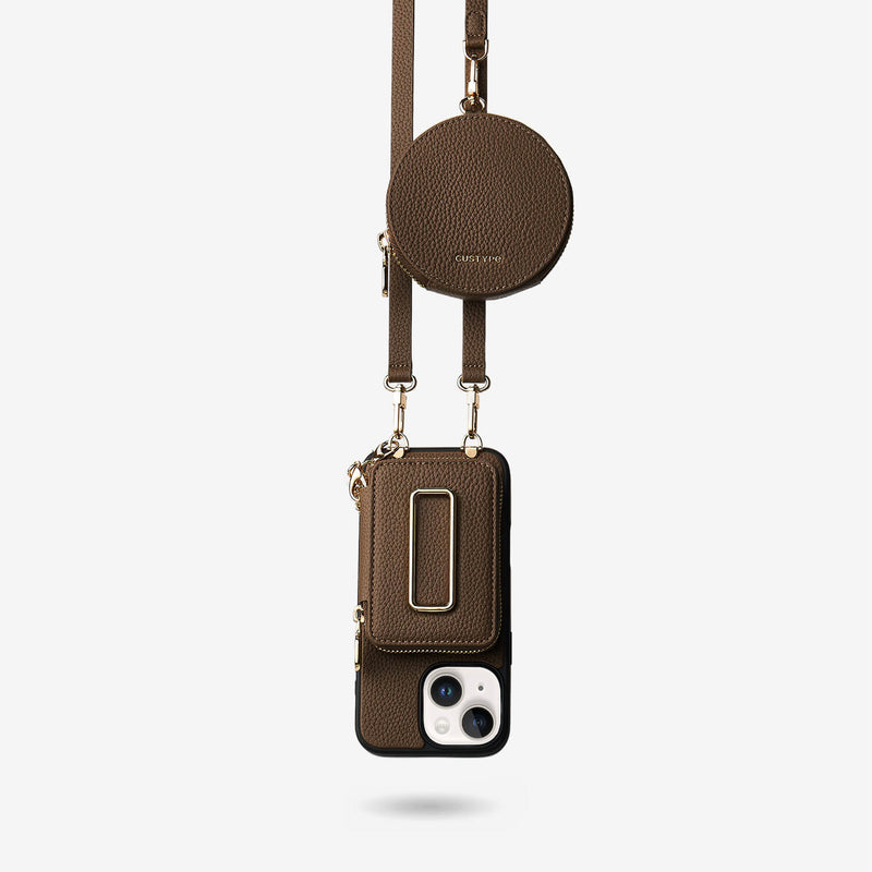 Original Design Set- Detachable Wireless Charging Crossbody Square Stand Wallet Phone Case Round Pouch Set-Custype