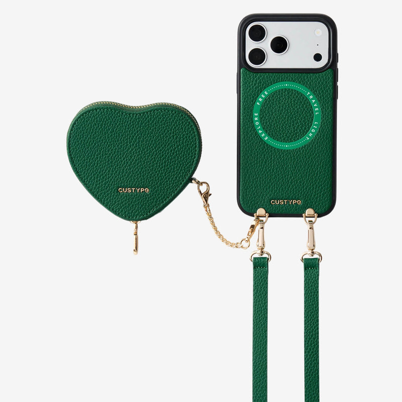 Heart Design Kit- Detachable Wireless Charging Crossbody Wallet Phone Case Pouch Set-Mobile Phone Cases-Custype