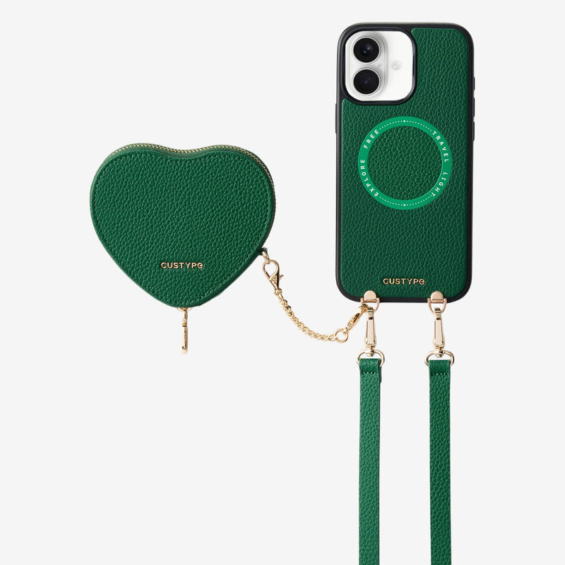 Green iPhone 18
 wallet phone case with crossbody strap 
for everyday use
