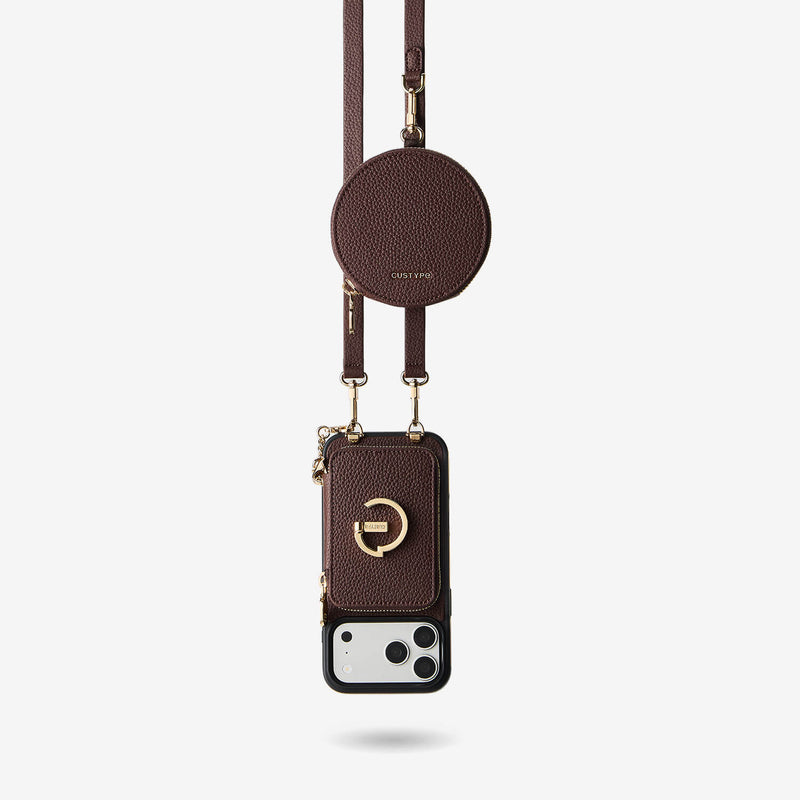 premium Brown iPhone 17 pro max crossbody case for Everyday Carry